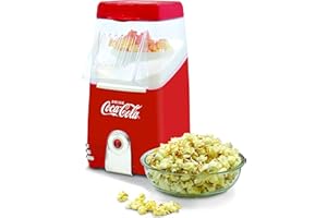 ‎SALCO SALCO Coca-Cola SNP-10CC Popcornmaschine, Popcorn Maker für Zuhause, leistungsstark OHNE ÖL, fettfreie schnelle Zubereitung mit Heißluft