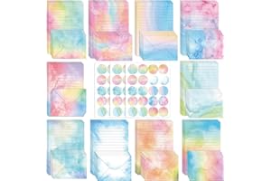 inodiref 160 PCS Stationery Paper Set Letter Writing Paper and Envelopes Beautiful Writing Paper and Envelopes Watercolor Letter Paper for Letters Valentine's Day Students Office Supplies(10 Colors)
