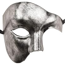Demi-masque Vénitien Pour Homme - Style Vintage Carnaval - Plastique écologique 28,5x14 Cm - Pour Fête, Cosplay, Déguisement