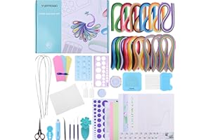 YURROAD Quilling Kits for Adults with 1860 Strips Paper Quilling Set 3mm/5mm/10mm Width and Quilling Tools with Electric Quilling Pen Slotted Quilling Tool Quilling Template Board Quilling Comb Guide Paper
