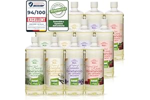 KieselGreen Bioethanolo 12 x 1 litro con Fragranza per Caminetto a Etanolo – Bio-etanolo profumato per Ambienti, molte Fragranze - Profumo per Caminetto a bioetanolo da Interno o da Tavolo