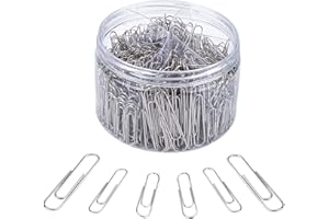 ISIYINER Clips de Papel 700 Piezas Metal VariosTamaños Clips de Papel 28 mm, 33 mm, 50 mm para Oficina Escuela Organizador Personal de Documentos Plata