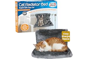 SIMPLY 4 PETS Cat Radiator Bed – Warm and Cozy Pet Radiator Hammock with Removable, Washable Cover | Metal Frame Hanging Radiator Cat Bed with Foldable Design, Cats & Kittens