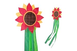 Madrona Brands Red Flower Windsock | Durable Outdoor Hanging Decoration | Yard, Garden, Patio, Home and More | 42-Inch
