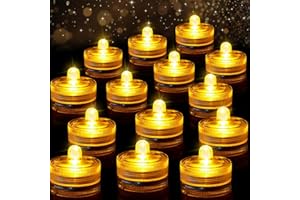 Vleuexe Mini luces de té LED sumergibles velas sin llama,Velas de té LED,velas pilas,Velas Eléctricas,Luces LED blancas impermeables,Velas LED pequeñas velas decorativas para jarrón,piscina,24 piezas