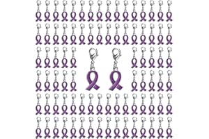 CRAFFANCY 100 colgantes de cinta con cierres, alfileres de aleación para concienciación del cáncer, dijes de cinta de aleación