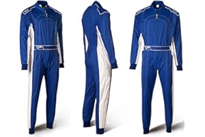 SPEED RACEWEAR Speed Kart Combination - Bi-Couleur - Bleu avec Blanc- Karting Suit (XXL)