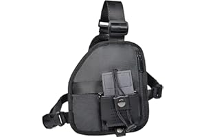 UAYESOK Porte Talkie Walkie Poitrine, Harnais Support Radio Police, Housse étui Pochette Hostler en Nylon pour Kenwood Baofeng Icom Midland Motorola Retevis Yaesu Gilet Tactique