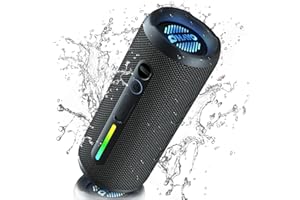 OHAYO Bluetooth Lautsprecher 24W Portable – Bluetooth 5.3 Box mit RGB Licht & Bass Boost, 30h Akku, IPX7 Wasserdicht, Freisprechen, Musikbox für Outdoor, Party, Strand, Garten