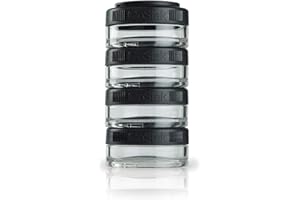 BlenderBottle GoStak Behälter zum Aufbewahren von Protein, Eiweiß, Pulver, Vitaminen und mehr- 4Pak 40ml (4x40ml), schwarz