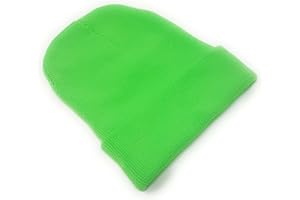 WSUK Beanie Hat Mens Ladies Womens Unisex Slouch Winter Woolly Turn Up Knitted Neon