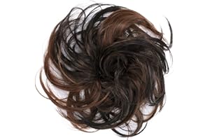CAISHA Synthetic Fiber Hairpiece Scrunchie Scrunchy Updo Slightly Wavy Brown Mix G39B
