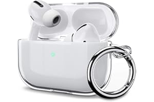 ULAK Cover per AirPods Pro 1 Trasparente Compatibile con Apple Airpods PRO Prima generazione 2019, Custodia Airpods PRO Antiurto Supporto Ricarica Wireless Portachiavi