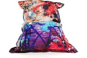 Ecopuf Coussin M pouf coussin de sol géant extérieur imperméable en polyester design amovible Dim 135 x 170 cm