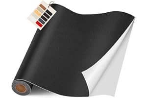 FBKOQKU Patch de Réparation en Cuir, 40 x 400cm Reparation autocollant cuir, Patch Cuir Auto-adhésif rénovation pour Canapé, Siège, Vestes, Artisanat（Noir）