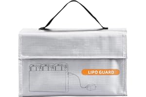 CERFFOOL Borsa di sicurezza universale per batterie Lipo DJI Neo, Avata 2, Mini 4K, Mini 4 Pro, Mini 3, Mini 3 Pro - ignifugo, a prova di esplosione, borsa portatile