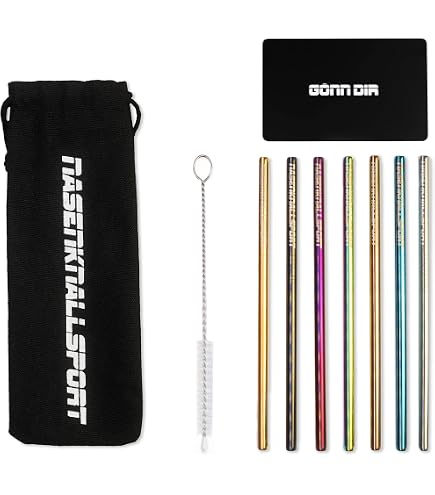 Giditrus Paille Réutilisable Aluminium « You Only Live Once » – Grande Tête Pour Shot/Snorter – Hygiénique & Portable