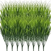 16 Pcs Artificial Grass Plants, 40cm Faux Shrubs Wheat Grass, Artificial Tall Grass Fake Plants for Outdoor Decor, Artificial