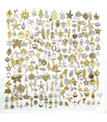 100 Breloques Cadre Creux PandaHall - 5 Formes (Cœur, Étoile...) - Acier Inoxydable - Doré/Argenté
