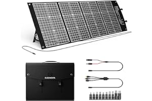 ELECAENTA 120W Cargador Solar Portátil ETFE Panel Monocristalino Plegable Impermeable con Salidas USB C PD45W QC3,0 y CC 18V para Generador Central Eléctrica Ordenador Furgoneta al Aire Libre