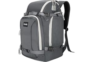 Coolfel Borsa per Scarponi da Sci con Scomparto per Casco, 50L Zaino da Sci Snowboard Pattini a Rotelle, Borsa da Sci Impermeabile per Casco, Giacca, Occhiali, Guanti