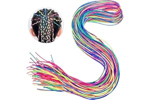 STROYAYO 80 Stück Haarsträhnen zum Einflechten,Haarsträhnen Kinder,Haarsträhnen,Bunte Haarsträhnen Kinder,DIY Regenbogen Flechtdrahtband Haarschmuck Mädchen für Party Geburtstag Sport