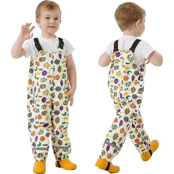 Salopette Antipioggia Jan &amp; Jul Cozy-Dry Per Bambini - Impermeabile, Foderata In Pile, Bretelle Regolabili (Terracotta, 2-3 Anni)