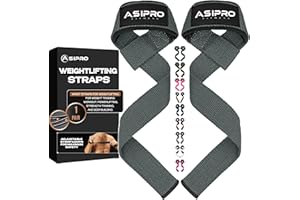 ASIPRO Straps Palestra Uomo & Donna Fascette Palestra per Stacchi Polsini Palestra Polsiere Palestra Cinghie Sollevamento Pesi Lifting Straps Wrist Wraps fasce Polsi Palestra Fasce Palestra Gym Straps