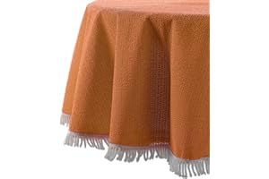 BEAUTEX Wetterfeste Garten Balkon Terrasse Camping Weichschaum Tischdecke, Größe + Farbe wählbar (rund 160 cm, Orange)