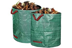 AGAKY Sacco per Rifiuti da Giardino,Sacchi da Giardinaggio 2 PCS 272 L,Impermeabile,Pieghevole,Riutilizzabile Sacchi Giardinaggio,Utilizzato per lo Stoccaggio dei Rifiuti del Giardino
