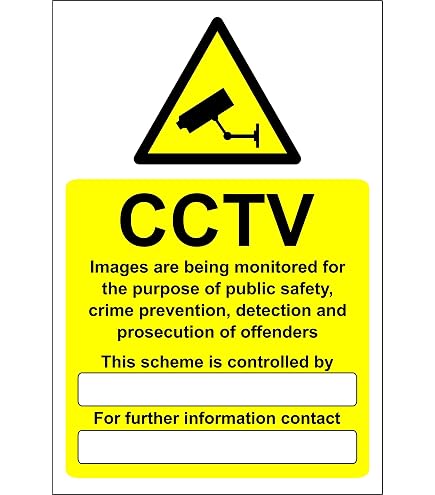 VSafety Warnschild 'CCTV Images Are Being Monitored' – 150x200 Mm, Aluminium-Kunststoff, Selbstklebend