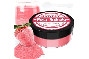 HXDZFX Glitter Commestibili Rosa Satinato - Coloranti Alimentari in Polvere, Glitter Alimentari per Dolci, Drink, Decorazioni Torte, Cioccolatini, Muffin, Champagne, Cocktail, Panna, etc. (8g)