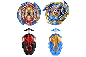 Netoke Gyros Turbo Set, 4D Metall Fusion Kampf Kreisel, Mit Battling Top Launcher, Geschenk-Sets,(B-163+B-173-1)