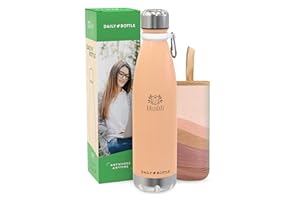 LG Luxury & Grace Borraccia Termica in Acciaio Inox 750 ml. Botiglia Termo senza BPA per Bevande Calde e Fredde. Sottovuoto a Doppia Parete e Senza Perdite. Borsa Portabile in Neoprene + Moschettone.