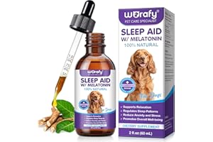 QLIGES Melatonin for Dogs & Cats - Natural Sleep Support & Calming Aid with Ashwagandha & L-Theanine - Bacon Flavour Liquid Drops for Relaxation, Travel & Noise Stress - 60ml