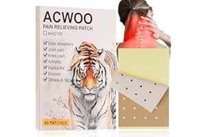 ACWOO Cerotti per Alleviare Il Dolore, 60 Pezzi Cerotto Antidolorifico Della Tigre, Cerotti Antidolorifici per Schiena, Articolazioni, Dolori Muscolari del Collo, Sollievo Dal Dolore a Lunga Durata