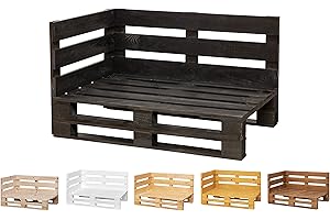 PALETS TALAVERA SL Chaise Longue Sofa PALETS Lijado Y Cepillado Interior/Exterior Nuevo Sillon PALETS/Sofa para Patio (120cm X 80cm, Ebano)