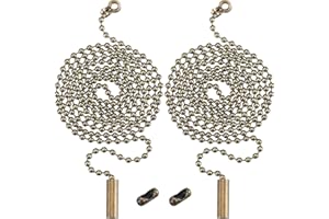 Shappy 2 Packung Bronze Perlen Pull Chain Erweiterung mit Stecker für Deckenleuchte Fan Kette, 1 Meter Länge