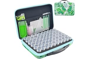 LIRUNQIU Diamond Painting Zubehör Boxen, 60 Stück Diamant Painting Aufbewahrungsbox Kits Werkzeug Set mit Stickers Tablett Stift