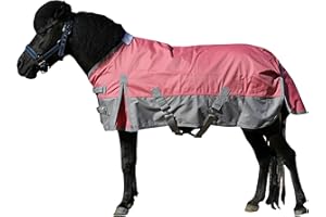 Leberna Waterproof 1200D Lightweight Rainsheet Pony Mini Shetland Turnout Rug 0g Fill (Pink, 3'0")