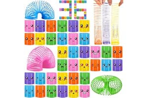 ZLPBAO 36 Pièces Rainbow Spiral Bobine, Rainbow Spirale Arc en Ciel, Mini Ressort Jouet Enfant avec des Visages Drôles,Jouets Ressorts Magiques Jouets Petit Cadeaux Enfant Fournitures