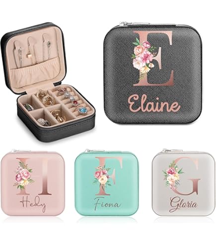 Portagioie Da Viaggio AiQInu - Piccolo, Con Scomparti Per Orecchini, Anelli, Collane - Pelle PU, Floccaggio Morbido - Foto 11