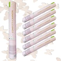 3 Cannoni Coriandoli A Farfalla Bianca 50 Cm: Carta Biodegradabile Per Matrimoni E Feste, Facili Da Usare