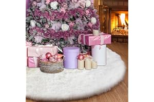 TTCOTOKE Weihnachtsbaum Rock, 2023 Weihnachtsbaum Decke 90cm Luxus Weißer Rund Weihnachtsbaumrock, Weihnachtsbaum Decke Rock, Groß Plüsch Christbaumdecke für Weihnachtsbaum Dekorationen