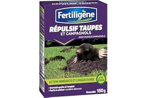 FERTILIGÈNE FERTILIGENE FREPTAUP - Répulsif Anti-Taupes et Campagnols Granulés Prêt à l'Emploi 150 g - Action immédiate et longue durée - Jusqu'à 2 mois d'éfficacité - Facile à utiliser - Avec cuillière doseuse