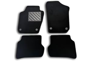 MTC AUTOMOTIVE Alfombrillas para Seat Ibiza 6J 2008-2017 Round Fix A Medida, Antideslizantes, talonera de Goma Reforzada, Botones de fijación