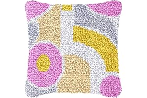 YOOTOM Kit de tapis à nouer soi-même, pour débutants, adultes ou enfants, kit de coussin à nouer soi-même, 43 x 43 cm