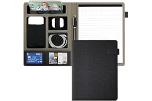 BLIEKIFY Portfolio Folder A4 Conference Folder Organiser Document Holder Clipboard with Cover Folder Legal Pad Personal Organisers Folders with A4 Notebook Portfolio Folder for Business (Black)