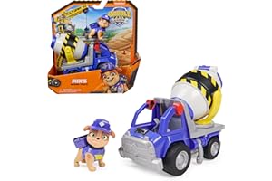 Rubble & Crew - Zementmischer-Baufahrzeug (Basis Fahrzeug) mit Mix-Figur, dreh- und kippbare Mischtrommel, authentisches Spielzeug aus TV-Serie, für Kinder ab 3 Jahren