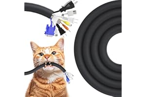 REFLYING Manguitos para Cable 3 Metros-25,4mm, Protector de Cable Negro Evite Que los Perros y Gatos Mascoten los Cables, Manguito de Gestión de Cables Trenzado Expandible con 8 Bridas